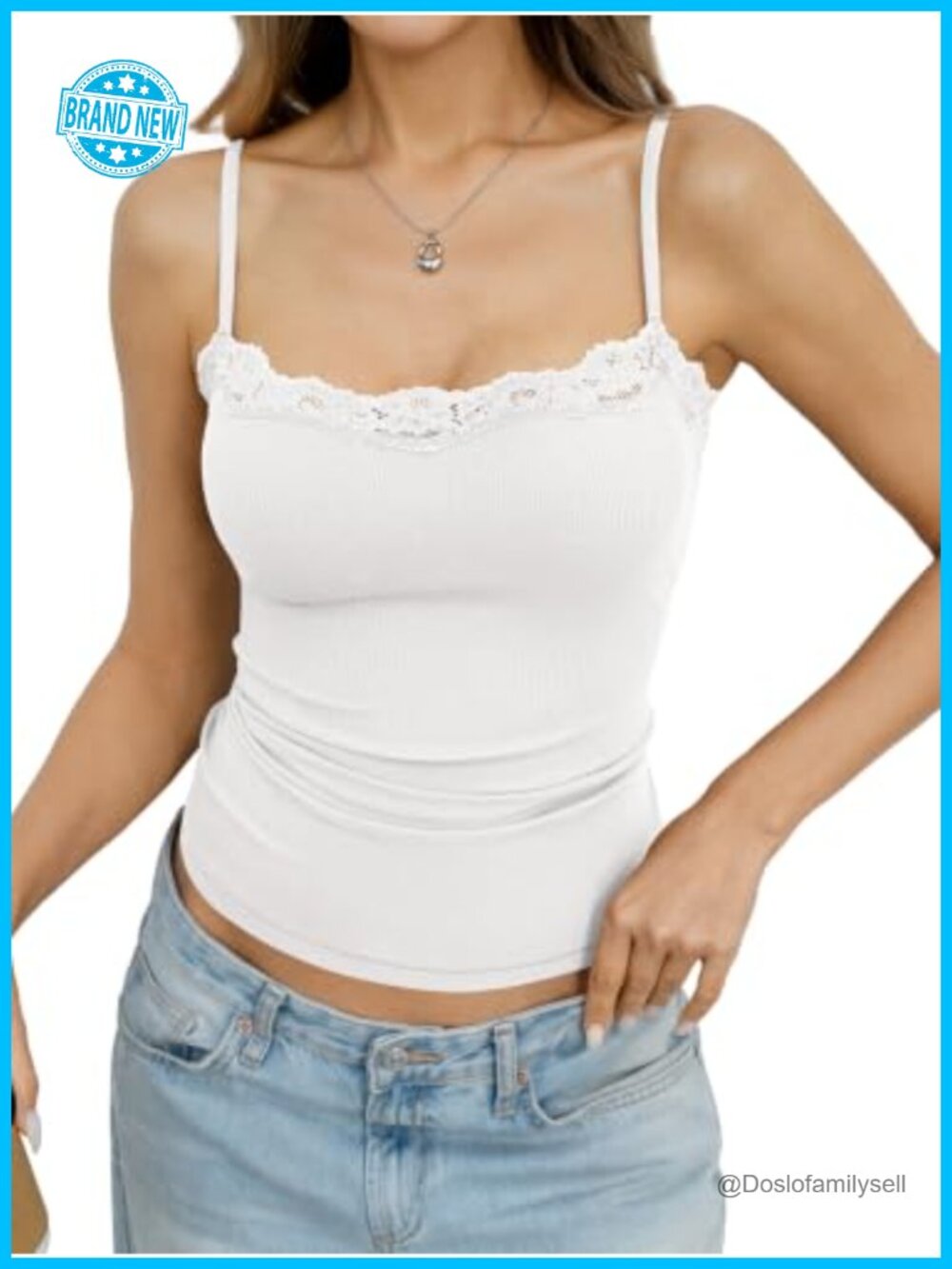 Womens Lace Camisole Y2k Low Cut Ribbed Tank Sexy Summer Tops